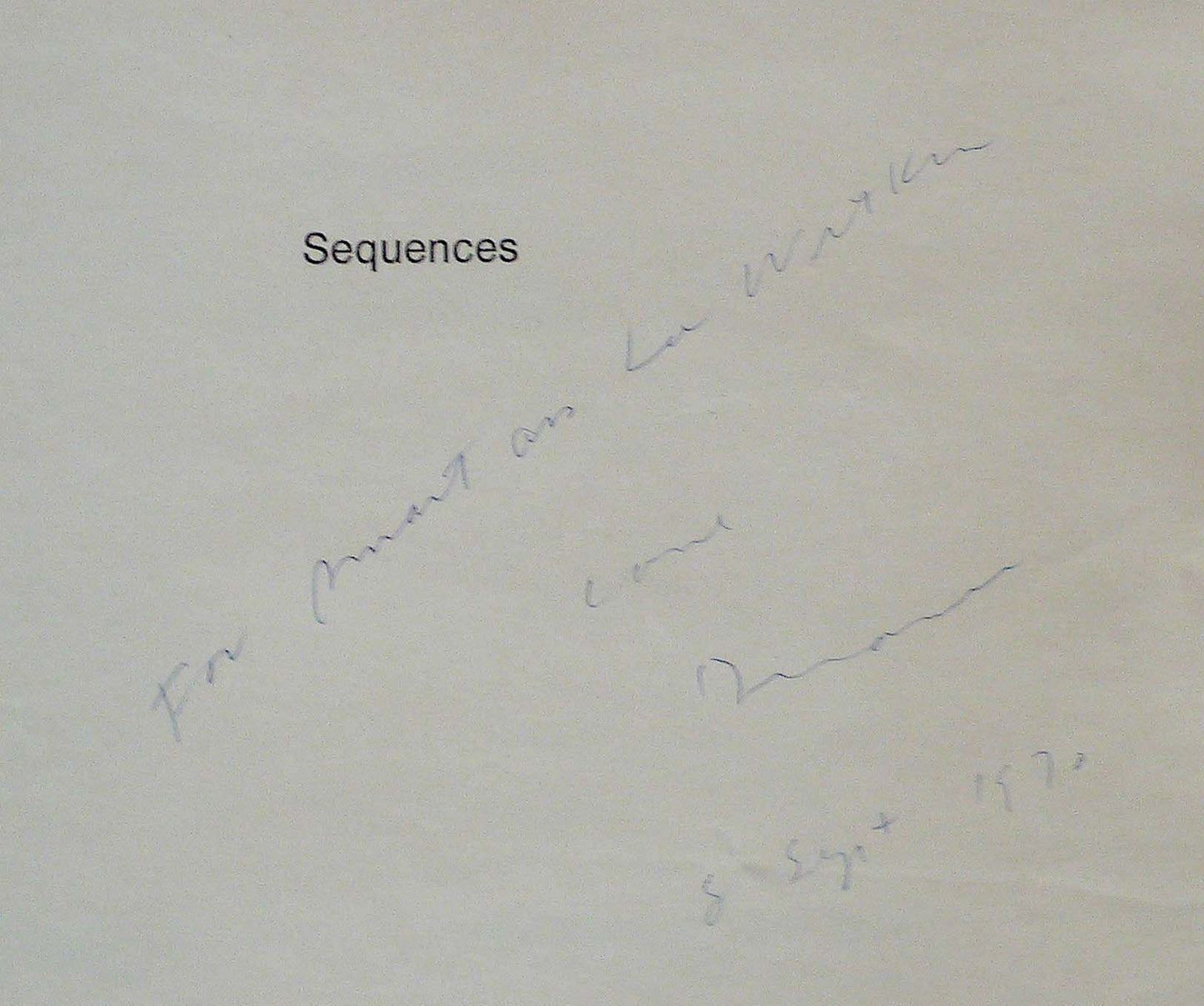 Duane Michals - Sequences - 1970