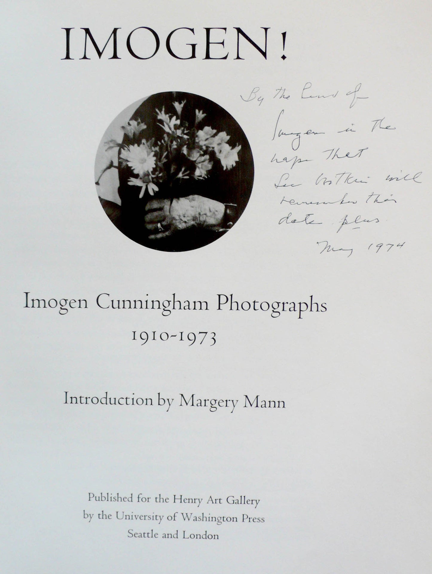 Imogen Cunningham - Imogen! Imogen Cunningham Photographs - 1974