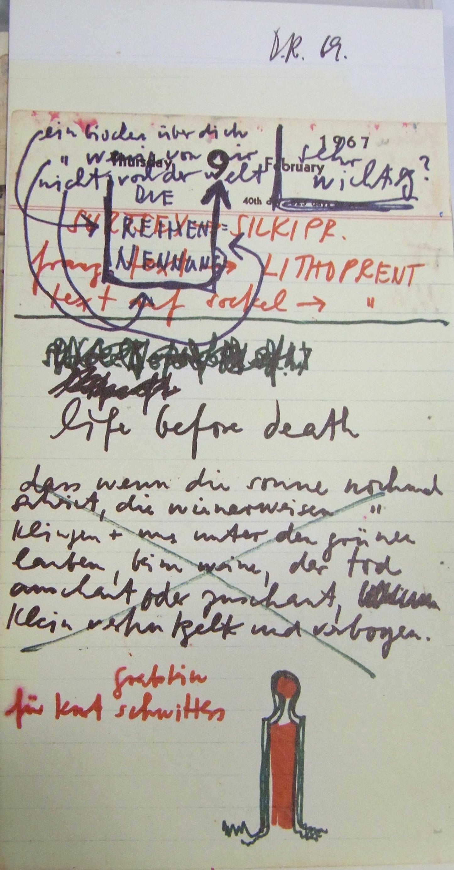 Dieter Roth - Tagebuchseite 5 - 1967