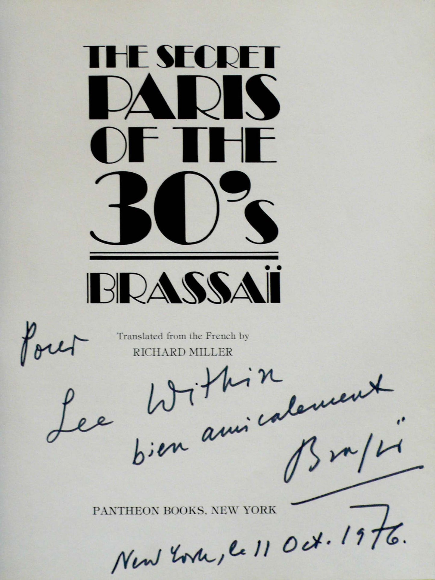 Brassai - The Secret Paris of the 30's - 1976