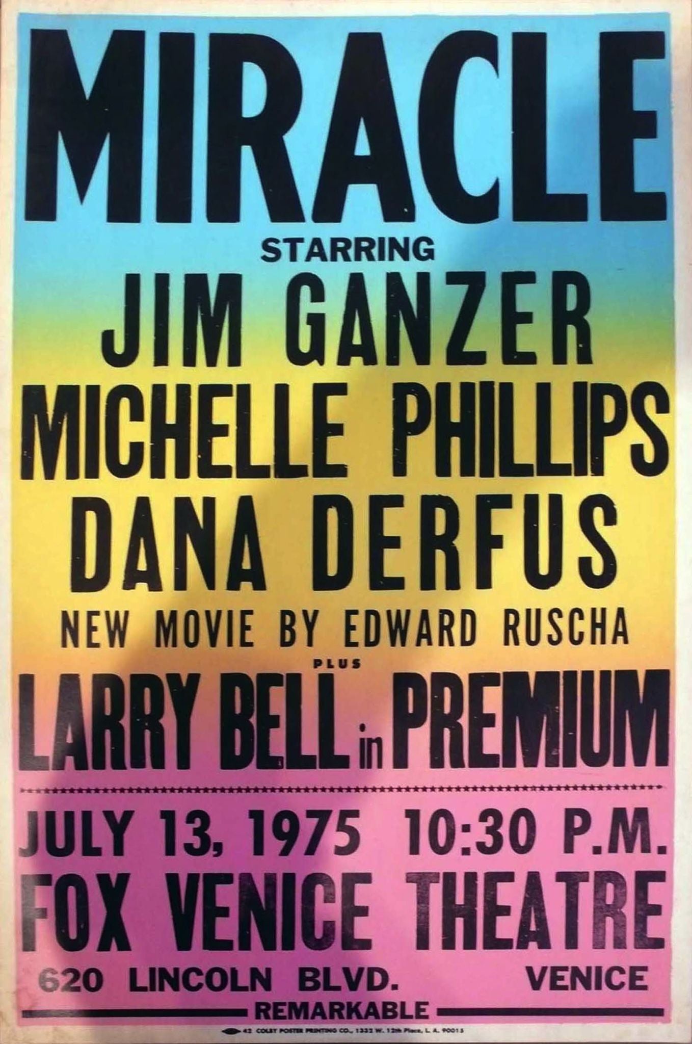Ed Ruscha - Miracle - 1975