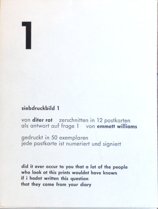 Dieter Roth - siebdruckbild 1 - 1967