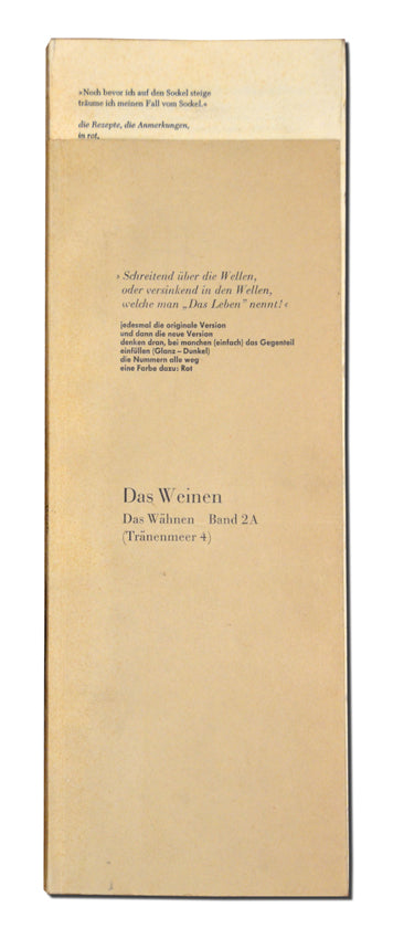 Dieter Roth - DAS WEINEN : DAS WAHNEN BAND 2A (TRANENMEER 4) - 1978 [13609-BK]
