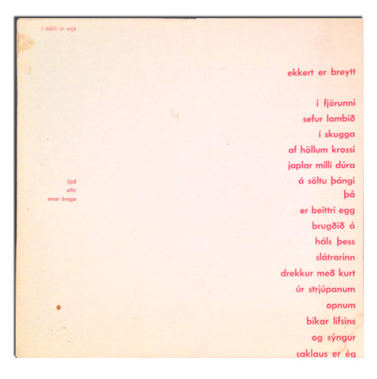 Dieter Roth - I hokli ur snjo - 1958